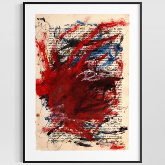 Original Abstract Modern Art Painting on Paper from 1902 Magazine #5 Signed